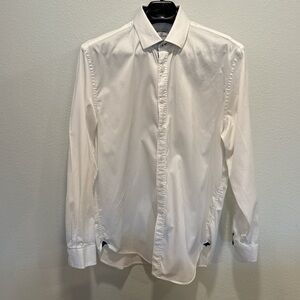 Threads of Society Men’s White Long Sleeve Button Up Shirt Size Large